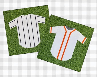 Quiltblokken honkbaljersey | Paperpiecing-patroon | 2 versies | Digitale download)