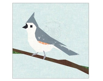 Modello di riattacco per fondotinta in carta per cincia tufted 10"x10" Blocco / Cincia trapuntata FPP / FPP per uccelli / Trapunta per uccelli