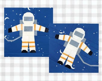 FPP-patroon van astronaut | 2 maten | Gebreid quiltblok | Digitale download