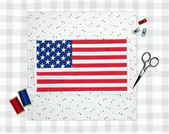 Old Glory American Flag FPP Pattern | 4 Sizes | Foundation Paper Pieced Quilt Bock Pattern