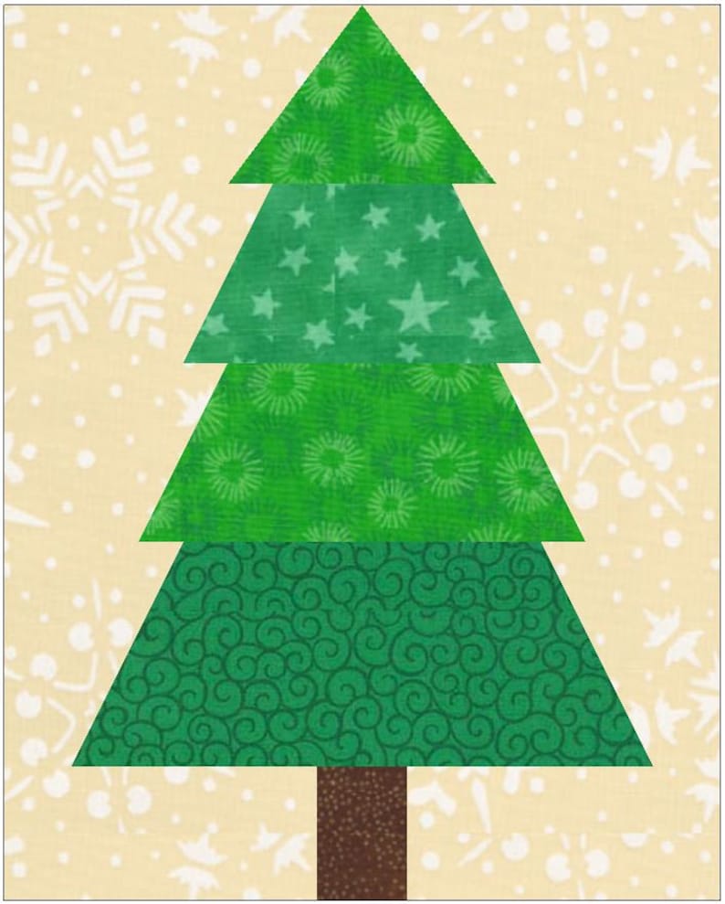 Pine Tree FPP Patterns | 2 Sizes | Foundation Paper Pieced Quilt Block ...