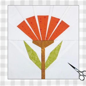Daisy Darling Digital FPP Pattern | Foundation Paper Piecing | Flower Block Pattern | 10&quot;x10&quot; & 12&quot;x12&quot;
