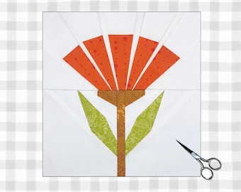 Daisy Darling Flower FPP-patroon | Gebreid quiltblok | 2 maten | Digitale download