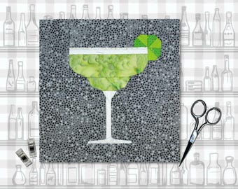 Margarita Cocktail FPP-patroon | 3 maten | Gebreid quiltblokpatroon | Digitale download