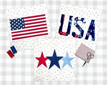 American Spirit FPP Patterns | 3 Designs | 2 Sizes | Foundation Paper Pieced Quilt Bock Patterns