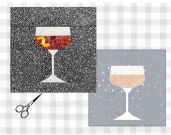Coupe met gedraaid patroon | 2 versies | 3 maten | Gebreid quiltblokpatroon | Digitale download