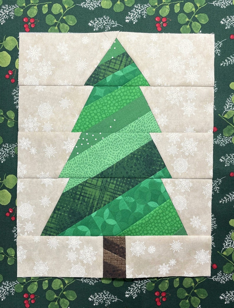 Pine Tree FPP Patterns | 2 Sizes | Foundation Paper Pieced Quilt Block ...