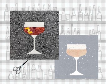 Coupe with a Twist Pattern | 2 Versions | 3 Sizes  | Paper Pieced Quilt Block Pattern | Digital Download