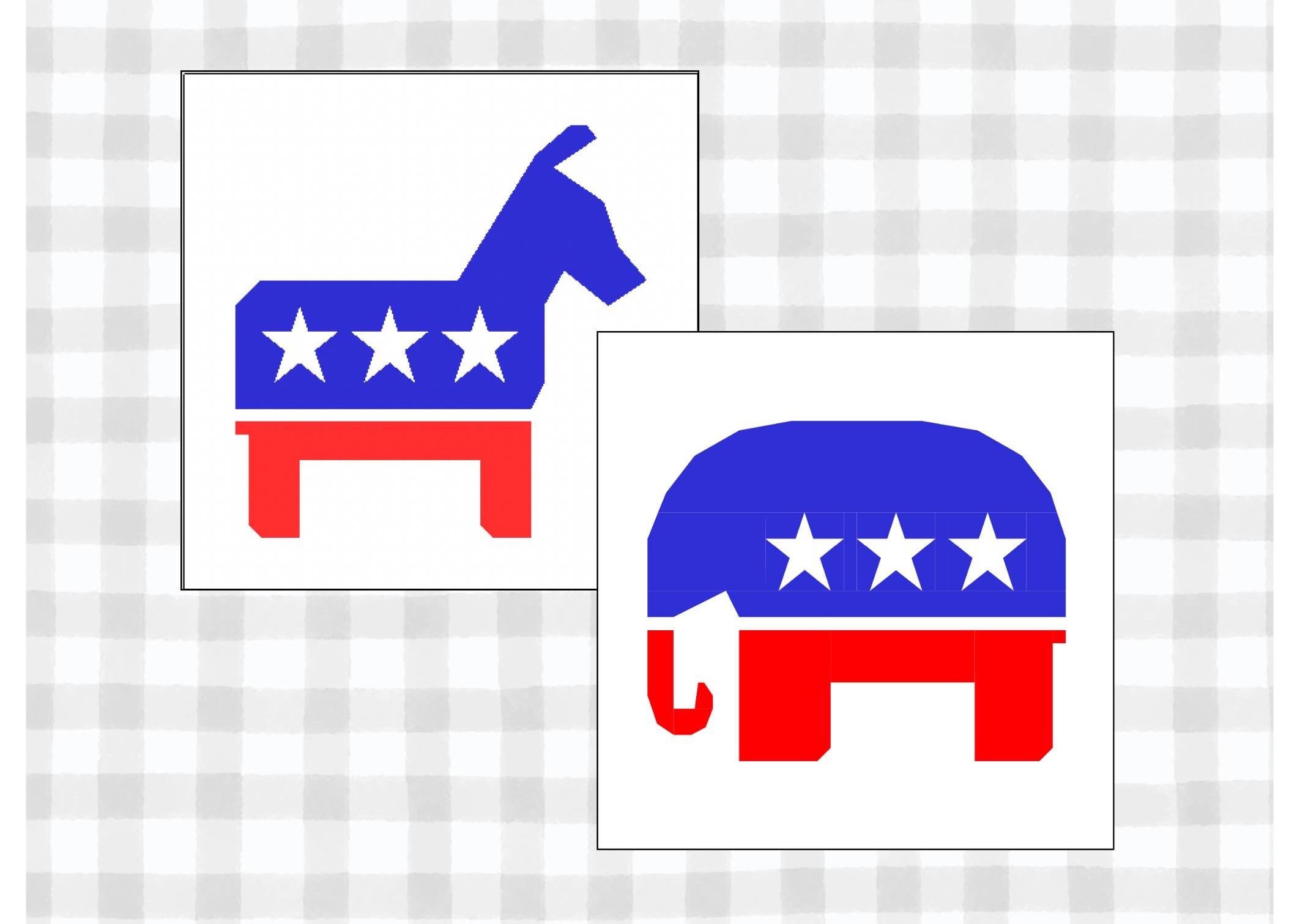 Political Party Animals FPP Patterns: Elephant & Donkey (Digital Download)