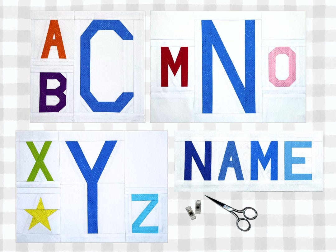 Mania Roll Pattern Monogram Mania FPP Patterns | 4 Sizes | Alphabet Foundation Paper ...