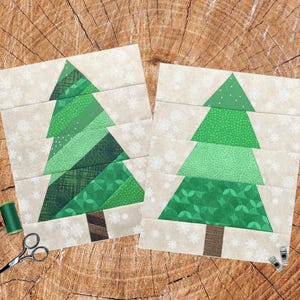 Pine Tree FPP Pattern | 2 Designs | Foundation Paper Pieced Quilt Block ...