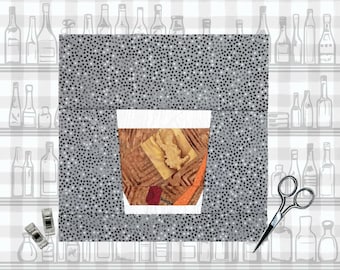 Ouderwets cocktail FPP-patroon | 3 maten | Papierstuk blok | Digitale download