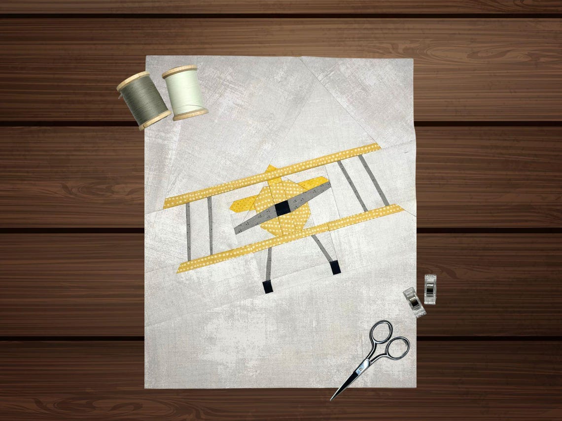 Biplane Blitz Airshow FPP & Quilt Pattern | Finished Size: 50