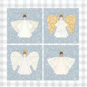 You&#39;re an Angel FPP Patterns | 4 Designs | 3 Sizes | Foundation Paper Pieced Quilt Bock Patterns