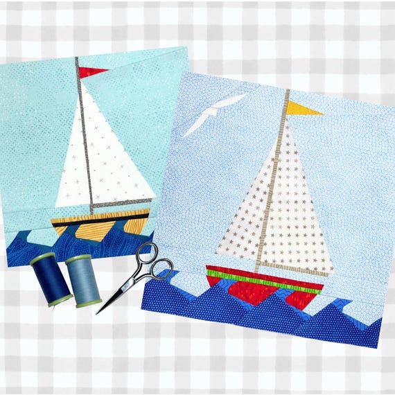Sailboat Quilt Blocks Paper Pieced Quilt Pattern Instant Download