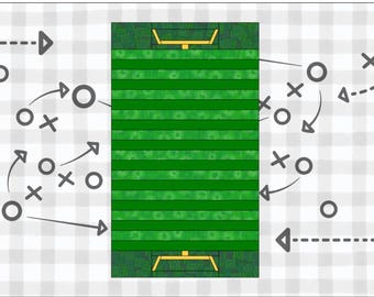 FPP-patroon voetbalveldquiltblok | Sportthema | Afgewerkt formaat: 22 x 34 inch | Digitale download