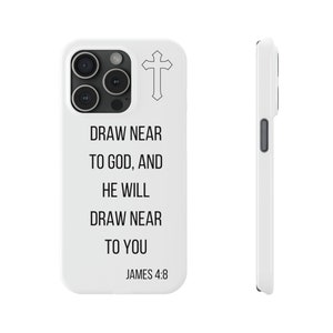 James 4:8 | White | Custom Bible Verse iPhone Case | Produced by CrossCollectionCoUS