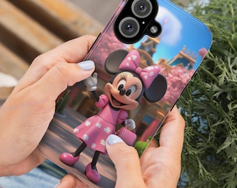 Cherry Blossom Minnie Mouse Phone Case, 3D Tokyo Disneyland Phone Cover for iPhone 16, 15, 14, 13 Magsafe & Samsung, Pixel, 442.42