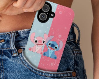 Bonita funda para teléfono de Lilo y Stitch con adorable diseño de dibujos animados de Disney, funda protectora para iPhone y Android, perfecta para fans de Stitch, 442.52