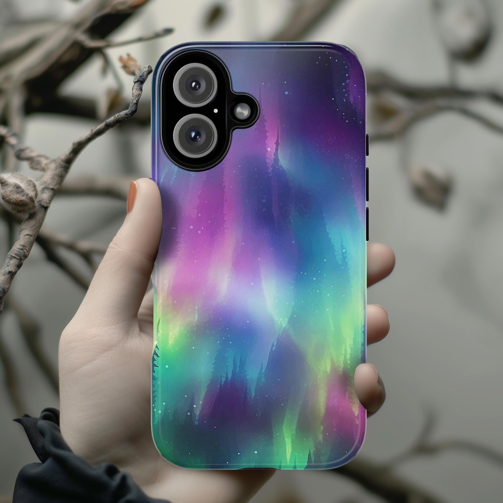 Northern Light Phone Case, Aurora Borealis Phone Cover, Rainbow