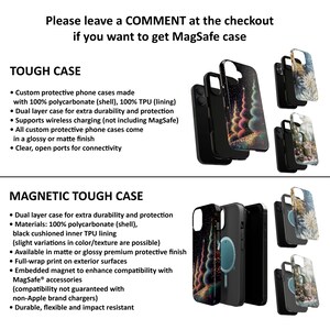Puede incluir: Dos fundas para tel&eacute;fono con dise&ntilde;os diferentes. La primera funda es una funda resistente hecha de policarbonato y TPU. La segunda funda es una funda resistente magn&eacute;tica con un im&aacute;n integrado para la compatibilidad con los accesorios MagSafe. Ambas fundas presentan un dise&ntilde;o colorido con un tema de &aacute;rbol de Navidad.