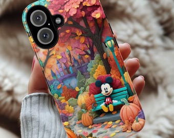 Mickey Mouse in the City Phone Case | Cozy Fall Disneyland Design, Fall Pumpkins Cover for iPhone 17 16 Tough or Magsafe, Samsung, 442.55