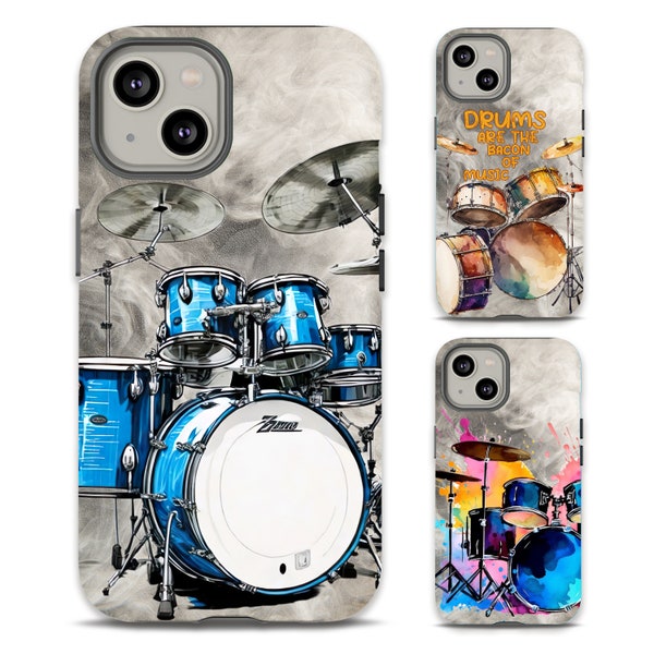 Music Drum iPhone Case, Drum Lover Gift, Instrument Drum Aesthetic Phone Cover for iPhone 15 14 13 12 11 8 Pro Max Plus / Samsung S23 S22