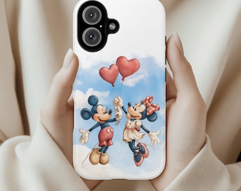 Mickey and Minnie Mouse phone case with hearts, Valentine’s Day gift or anniversary for iPhone 16, 15, 14 Tough or Magsafe, Samsung, 442.65