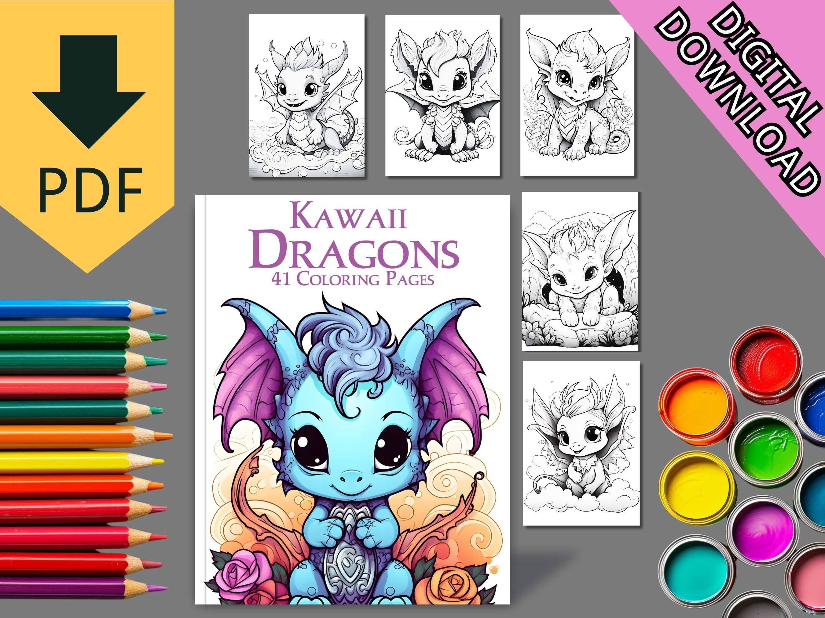 41 Kawaii Dragons Printable Coloring Pages Cute Kawaii Animals Baby