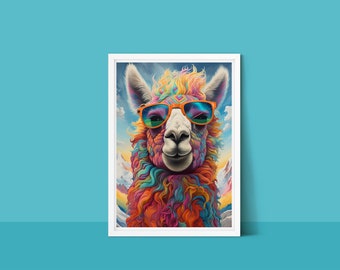 15 Rainbow Llama Dream Land Art Print Bundle | Digital Art | Printable Art, Aesthetic Print, Wall Art, Digital Download, Home Decor, Poster