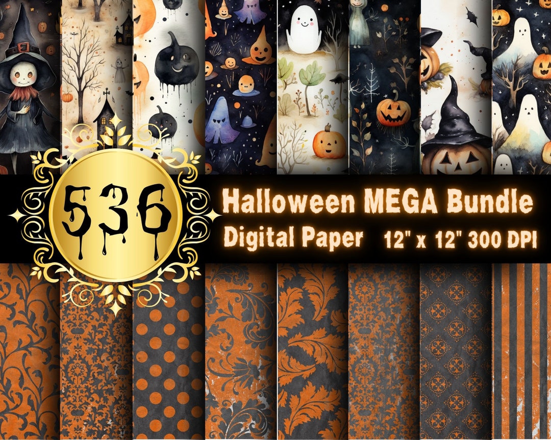Halloween Digital Paper Mega Bundle, Gothic Prints, Fall Prints, Witchy ...