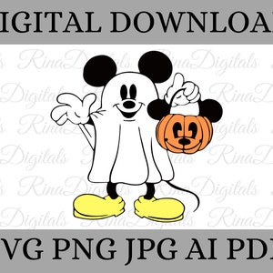 Halloween SVG, Mouse Halloween SVG, Mouse Ghost Svg, Trick Or Treat Svg, Halloween Masquerade, Spooky Svg, Halloween Family png File