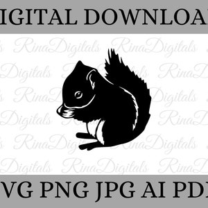 Squirrel SVG | Squirrel with Peanut SVG | Cute Squirrel SVG | Baby Squirrel Svg | Squirrel Svg Files for Cricut | Png Jpg Eps Svg