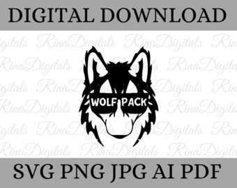 Wolf Pack Svg File, Wolf Head - Wolf with sunglasses, Animals Svg, Cut file cricut , Wolf pack sunglasses Svg, Cricut Svg, Animals lover Svg