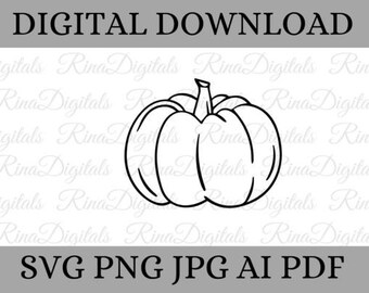 Pumpkin Svg, Halloween Svg, Fall Pumpkin Svg. Vector Cut file for Cricut, Silhouette, Pdf Png Eps Dxf, Decal, Sticker, Vinyl, Cut files