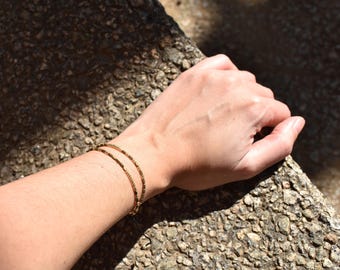 Delicate bracelet of beads and minerals