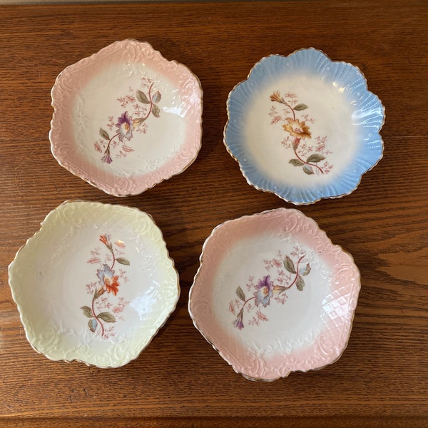 Set of Four Vintage Decorative Plates or Shallow Bowls