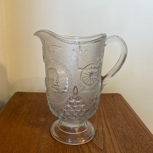 Vintage Reproduction Admiral Dewey Glass Pitcher
