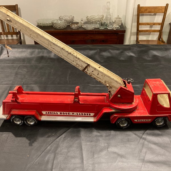 Vintage Nylint Steel Hook and Ladder Truck