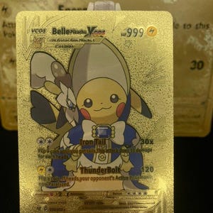 Carte Pokémon dorée Belle Pikachu/ Cosmax/ 50/55 /PROXY