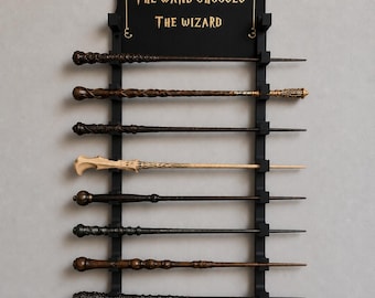 Wall-mounted 10-wand holder for the little wizard: Wall display for 10 wands | The Wand Chooses the Wizard