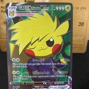 Carte Pokémon GREEN Pikachu/ Cosmax/ 18/55 /PROXY