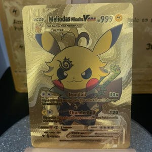 Carte Pokémon dorée Melidoas Pikachu/ Cosmax/ 28/55 /PROXY