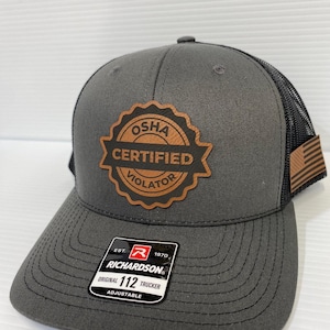 Certified Osha Violator Hat | Richardson 112 Osha Violator Funny Hats for Adults with Sayings