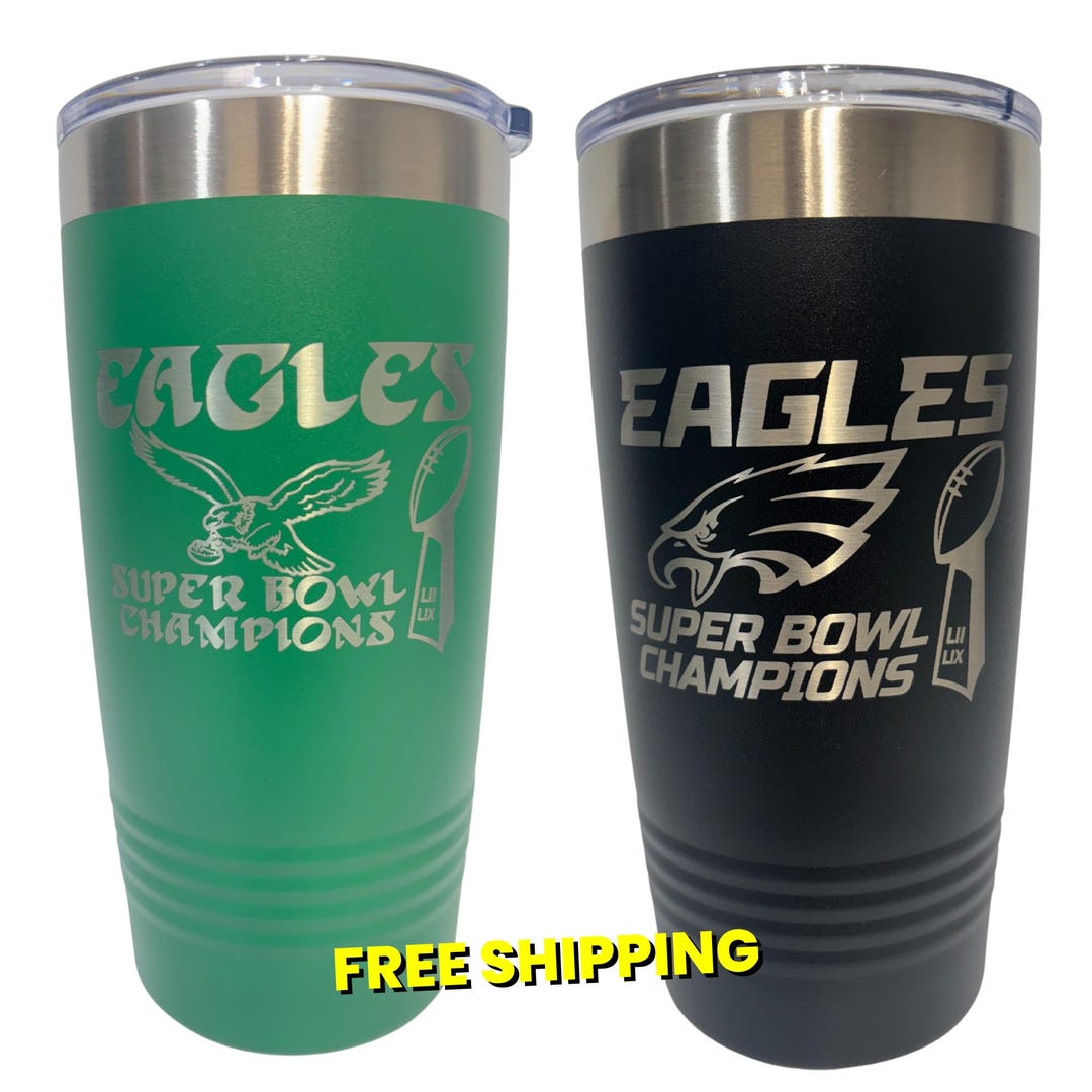 Super Bowl 59 Philadelphia Eagles Champions 20 Oz Tumbler Kelly Green ...