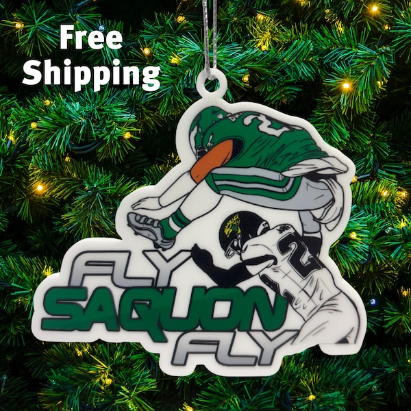 Saquon Barkley Ornament: Eagles Football, Backward Hurdle Play