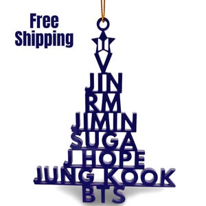 BTS Christmas Tree Ornament | K-Pop Holiday Decor | ARMY Gift | Personalized Ornament