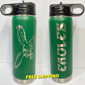 Botella de agua con vaso de pared doble con aislamiento de 20 oz de los Philadelphia Eagles