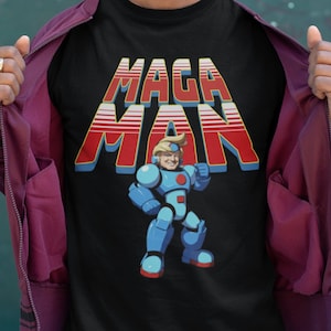 MAGA MAN Donald Trump 2024 Funny Trump Mega Man X Shirt Video Game Trump Campaign MAGA Megaman Tee Shirt America First Vote 2024 Election