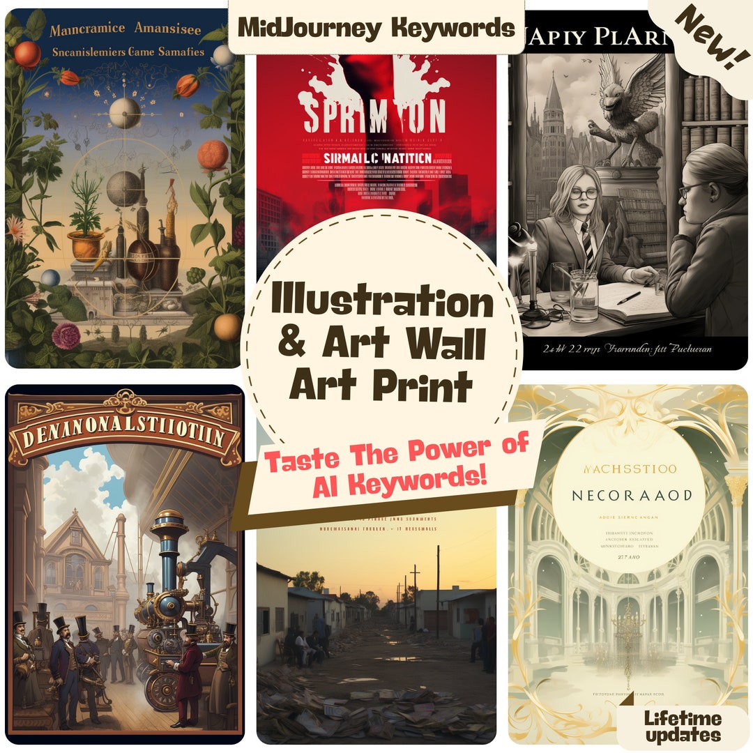 Retro Illustration & Art Posters Midjourney Keywords, AI Art ...